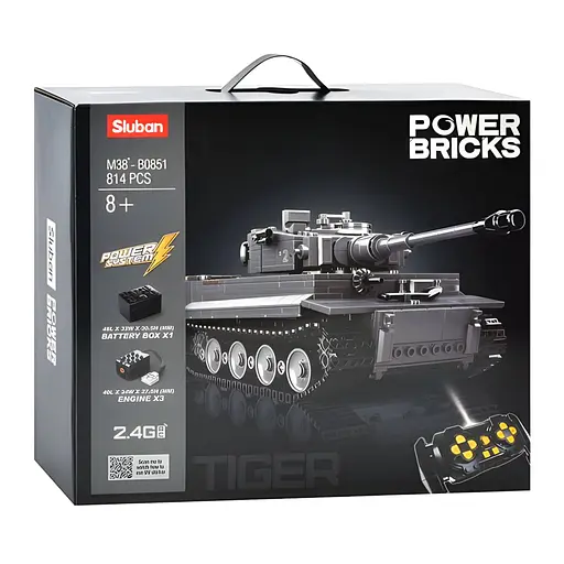 Конструктор Sluban Power Bricks Танк із радіокеруванням на 814 деталей (M38-B0851) - фото 4