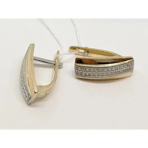 Золоті сережки Харківська ювелірна фабрика з фіанітами. 60152 - фото 7