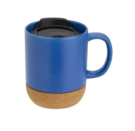 Керамічний кавовий кухоль OldBro 400 мл з ізольованим корковим дном і кришкою - фото 3