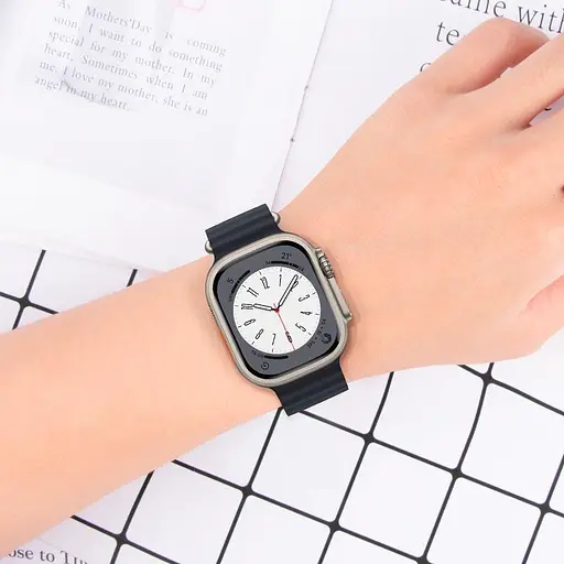 Ремешок Hoco iWatch WA12 marine double buckle silicone strap для часов 42/44/45/49 mm черный - фото 6