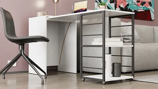 Стіл-тумба трансформер Смарт 2/1 Ferrum-decor 750x1450x500 Чорний метал ДСП Біле 16 мм (FRD-105095) - фото 6