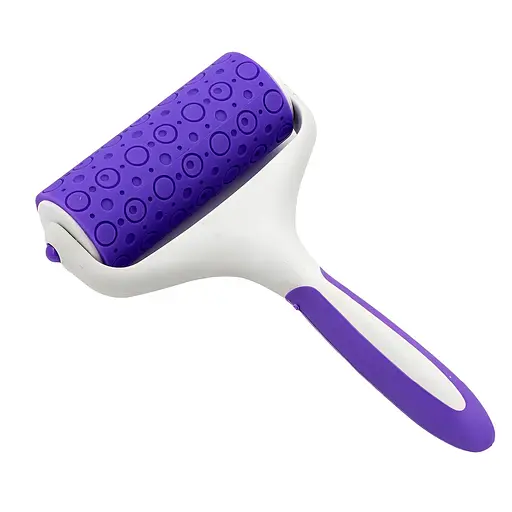 Декоративный кондитерский валик для добавления текстуры в виде кружочков 19.5 см, Kitchen Master Фиолетовый 85783 - фото 1