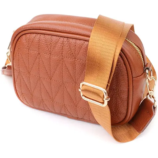 Стеганая сумка для женщин Vintage из натуральной кожи 20х14х7 см sum0027544 - фото 1