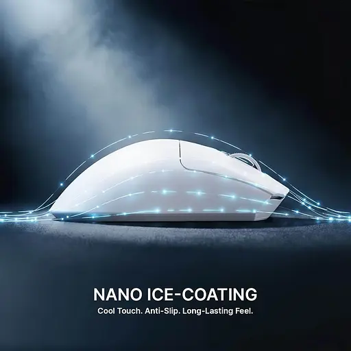 Бездротова миша ATTACK SHARK V8 42000 DPI PAW3950MAX Nordic 54L15 8K Біла - фото 3