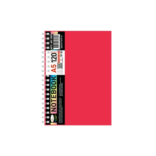 Блокнот А5 Б-БП5-120(Red) 120 листов, пружина сбоку