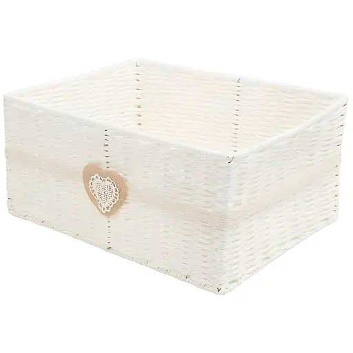 Корзина стеллажная Handy Home Сердечко, металлическая, 30х23х15 cм, бежевая с белым (EW-60 M)