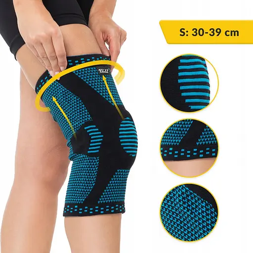 Фіксатор (бандаж) для коліна 4FIZJO зі стабілізацією колінної чашки 1 шт 4FJ0457 Size S (P-5907739317926) - фото 2