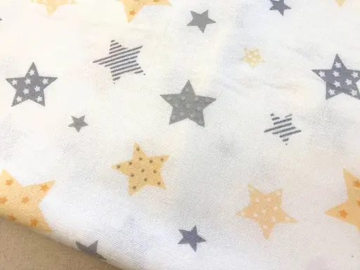 Пеленка байковая Moontime "Звездопад серо-желтый" - фото 2