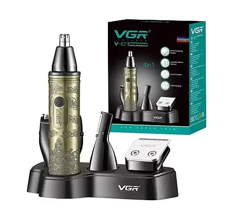 Триммер мужской для бороды и усов VGR V-621 (4 насадки) - фото 2