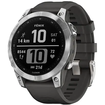 Смарт-годинник Garmin Fenix 7 Silver with Graphite Band (010-02540-00/01) - фото 3