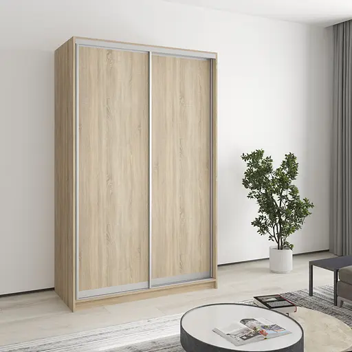 Шкаф-купе двухдверный MebelStar Стандарт AL 2ДСП 130x60x210 см Дуб сонома (MBS-2318)