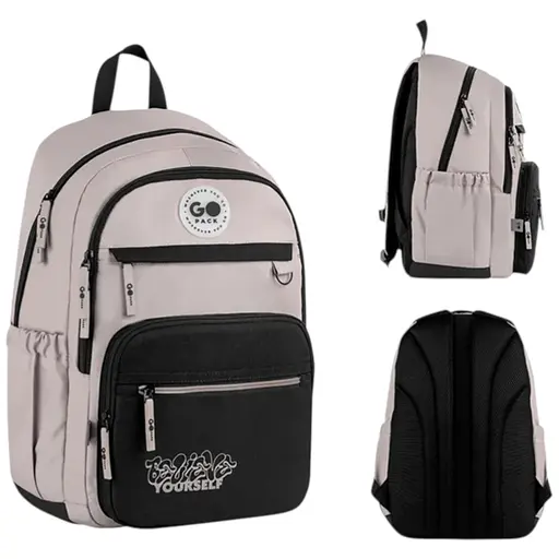 Рюкзак GoPack Teens 121L-1 Черно-бежевый (GO26-121L-1) - фото 1