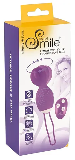 Вагінальні кульки Sweet Smile Remote Controlled Rotating Love Balls, 16 см, фіолетовий - фото 10