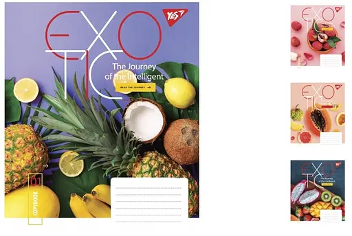 Зошити учнівські 24 аркуша лінія. YES Exotic, 20 шт. в упаковці