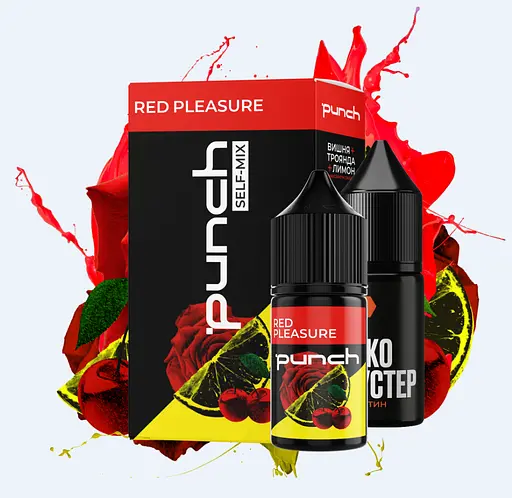 Набор компонентов для самозамеса солевой заправки Punch 30 мл Red Pleasure Вишня, роза и лимон, 0-65 мг (17397)