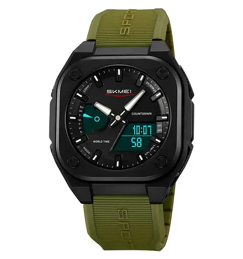 Часы мужские наручные спортивные Skmei 2328 (Зеленый) - фото 2