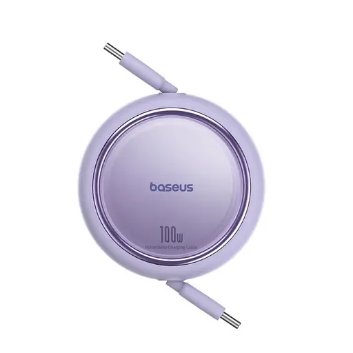Кабель Baseus Free2Draw Mini Retractable Charging Cable Type-C to Type-C 100W 1m Nebula Purple - фото 1