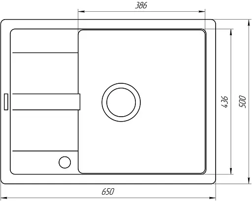 Кухонна мийка гранітна Globus Lux One слонова кiстка 650x500 - фото 4