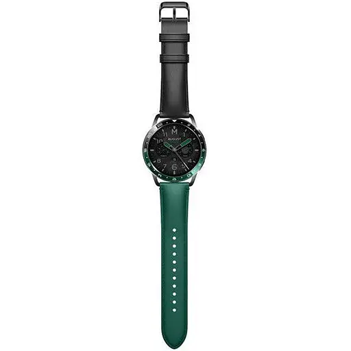 Безель і шкіряний ремінець Sikai для смартгодинника Xiaomi Watch S3/S4 Black-green - фото 7