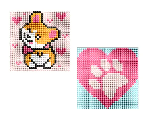 Набір з алмазною мозаїкою на самоклеючій основі для дітей Коргі, 9x9 см, AMS1058