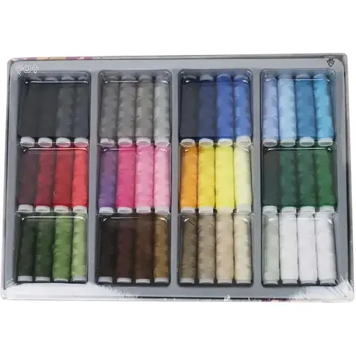 Набор ниток для шитья Crelando 48 шт. NE 40/2 разноцветный - фото 1