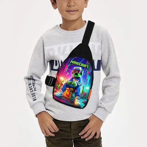 Сумка через плече дитяча Minecraft Кріпер 29х17 см сумка слінг для хлопчика (02114)