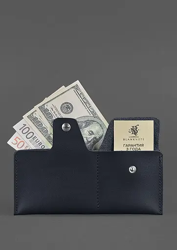 Шкіряне портмоне-купюрник 8.0 чорне - фото 3