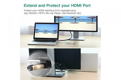 Адаптер Ugreen HD112 HDMI Male to Female Down (20109) - фото 2