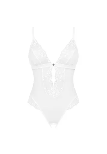 Эротическое боди Obsessive Heavenlly XL/2XL белый - фото 6