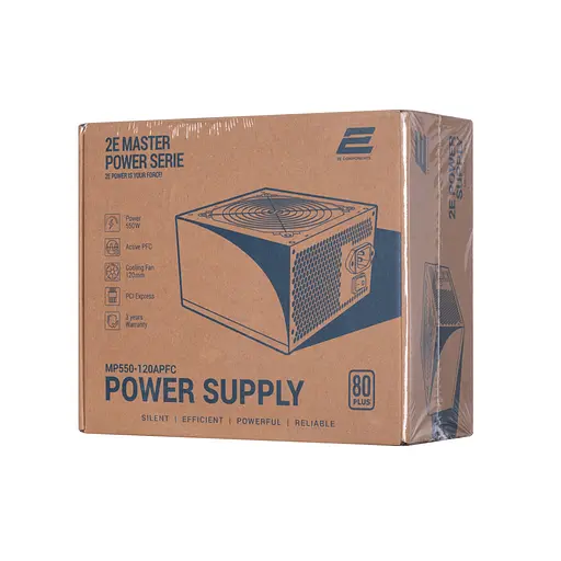 Блок живлення 2E MASTER POWER (550W), >80, 80+ White, 120mm, 1xMB 24pin(20+4), 1xCPU 8pin(4+4), 3xMolex, 5xSATA, (2E-MP550-120APFC) - фото 11