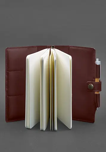 Шкіряний блокнот (Софт-бук) 4.0 бордовий - фото 4