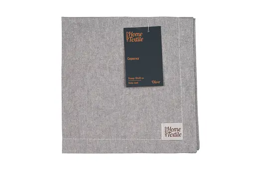 Салфетка Ardesto Oliver, 40х40см, 100% хлопок, серый (ART06OD) - фото 1