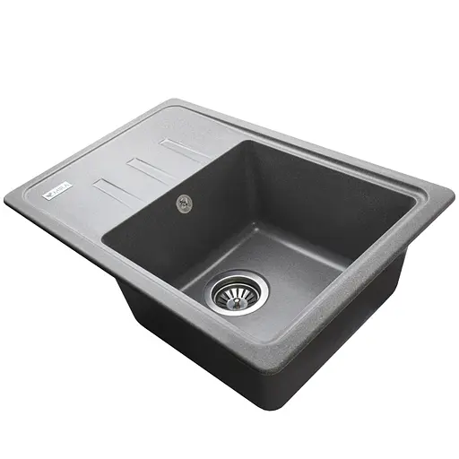 Гранітна мийка Mira MONTI 620х435 мм сірий для кухні стійка до подряпин безпечна для їжі - фото 4