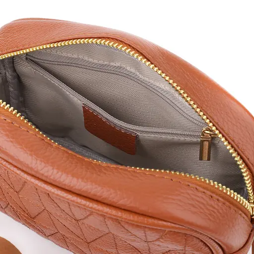 Стеганая сумка для женщин Vintage из натуральной кожи 20х14х7 см sum0027544 - фото 7