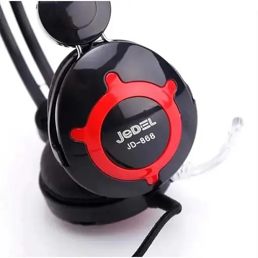 Дротові, ігрові, накладні навушники Jedel JD-868, Jack 3.5, 1.5m, black red - фото 3