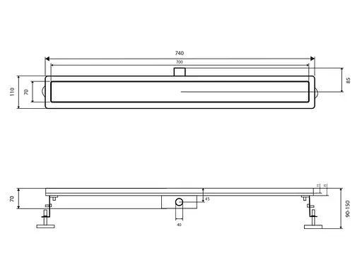 Трап Qtap Taurus Tile700 с сухим затвором под плитку QTTAUTILE700 - фото 5