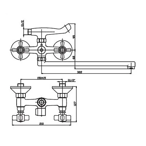 Змішувач для ванни Haiba ODYSSEY 140 HB0302 - фото 2