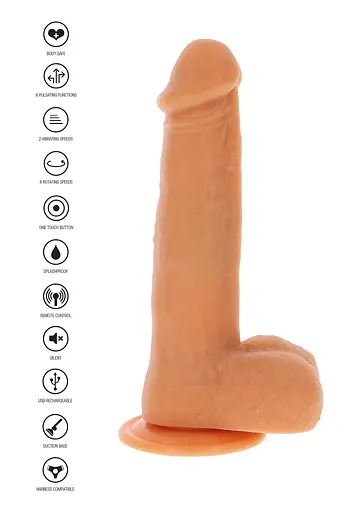 Вібратор Toy Joy Get Real Naked Rotating Beads Vibrating Dildo 8.5 16 см тілесний - фото 4