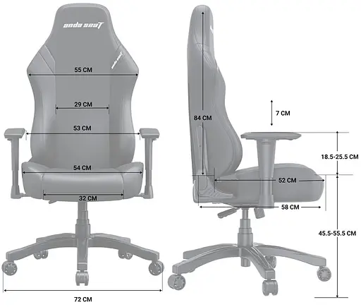 Ігрове крісло Anda Seat Luna Size L Black Fabric (AD18-44-B-F) - фото 9