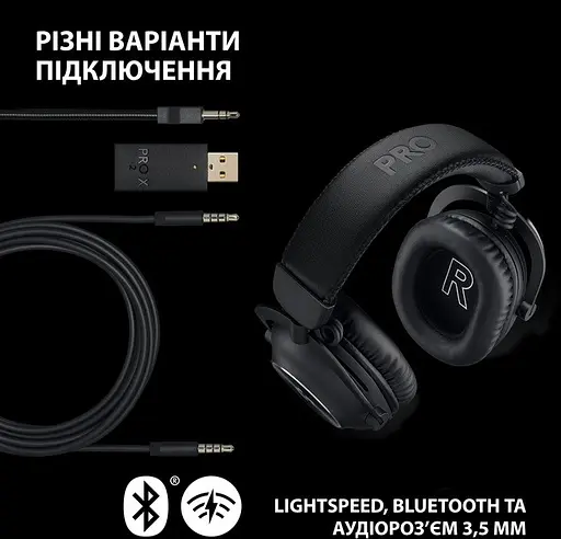 Навушники бездротові ігрові Logitech G Pro X2 Wireless LightSpeed чорні (981-001263) - фото 7
