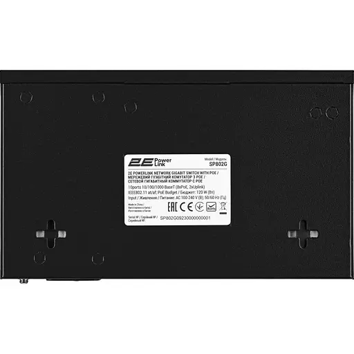 Коммутатор 2E Network active 2E PowerLink SP802G 8xGE PoE+, 2xGE Uplink, 120Вт (2E-SP802G-2) - фото 7