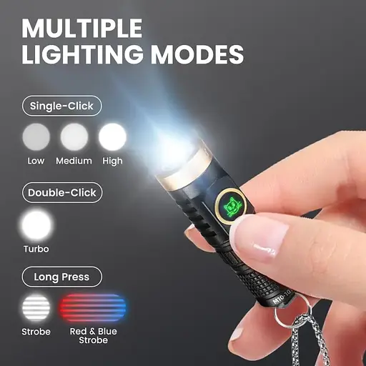 Ручной фонарь YEMAO YM-M10 светодиодный фонарь на аккумуляторе 10180 10440 Type-C 800 LM Серый - фото 3