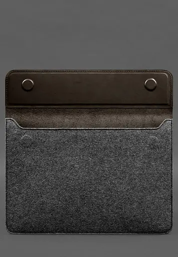 Чехол-конверт BlankNote с клапаном кожа+фетр для MacBook 16" Темно-коричневый Crazy Horse - фото 3