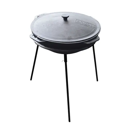 Казан чавунний азіатський 15 л з кришкою та підставкою - фото 1