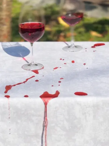 Водовідштовхувальна скатертина Мармур світло-сірий 260х180 см - фото 6