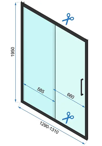Душова кабіна Rea Rapid Slide 80x130 black REA-K6421 + REA-K6403, Чорний матовий, Універсальна, прозорий - фото 6