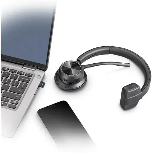 Гарнитура Poly компьютерная моно On-ear Voyager 4310-M с адаптером BT700 USB-A Bluetooth черная - фото 4