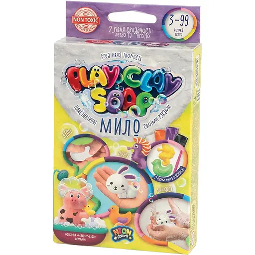 Набір креативної творчості Пластилінове мило Danko Toys Play Clay Soap Зайчик 4 кольори PCS-02 - фото 1