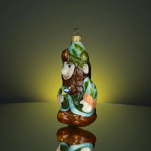 Ялинкова прикраса Різдвяні історії Гном з пташкою скло (4820001045048) - фото 2