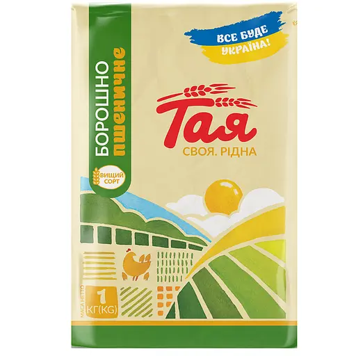Борошно пшеничне вищого гатунку ТМ Тая 1 кг п/п - фото 1